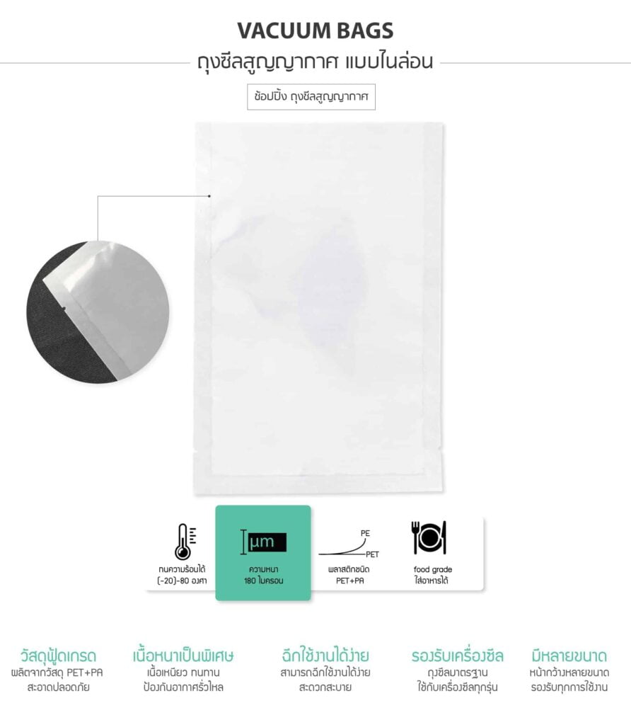 ถุงสูญญากาศสำหรับอาหารแช่แข็ง