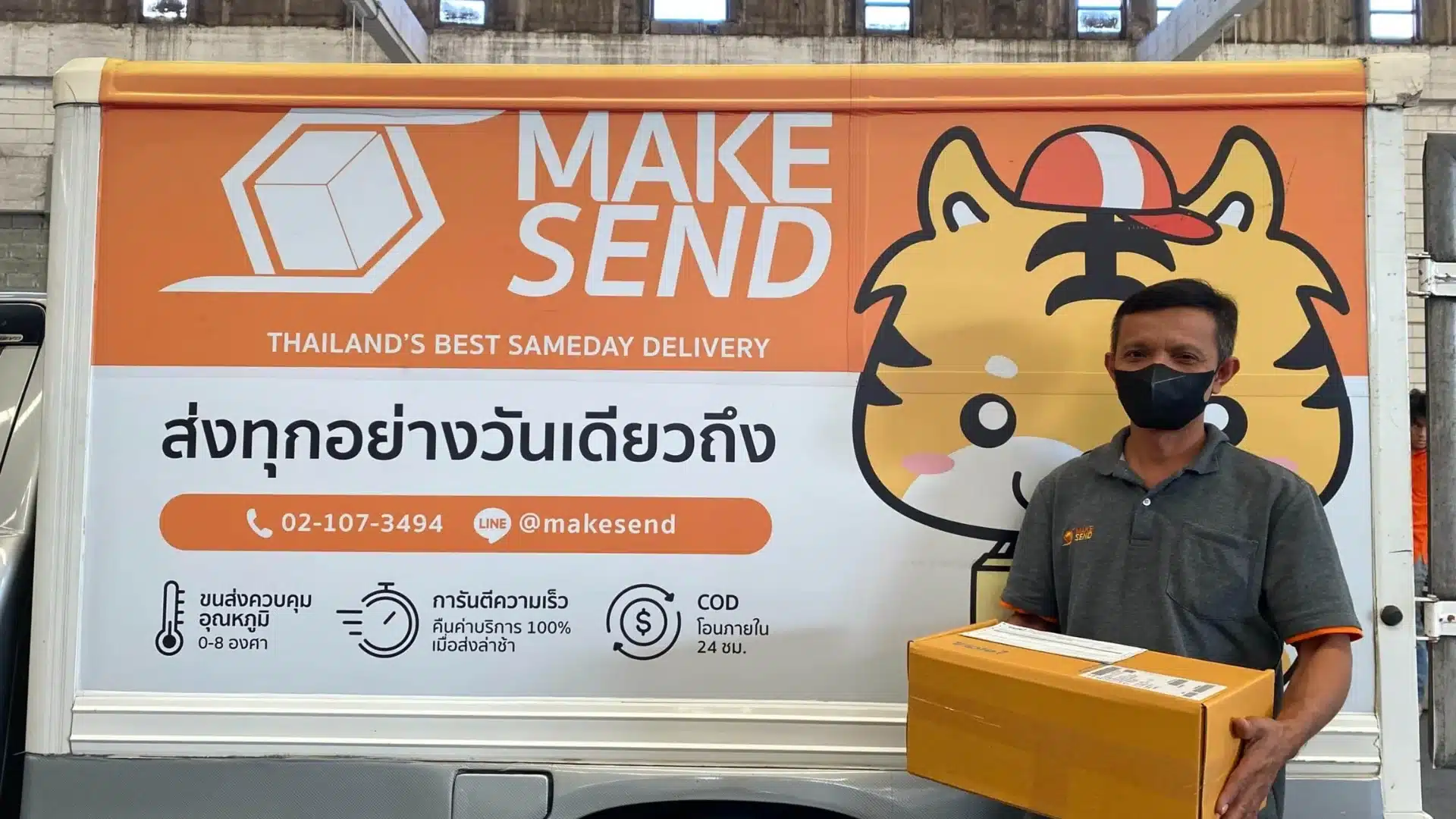 พ่อค้าแม่ค้าออนไลน์มือใหม่ที่ยังไม่รู้ว่าจะเลือกส่งสินค้ากับขนส่งเจ้าไหนดี วันนี้เราก็จะมาแนะนำบริษัทขนส่งพัสดุที่ส่งรวดเร็วภายใน 1 วัน_ Makesend Makesend Express Sameday delivery in Thailand